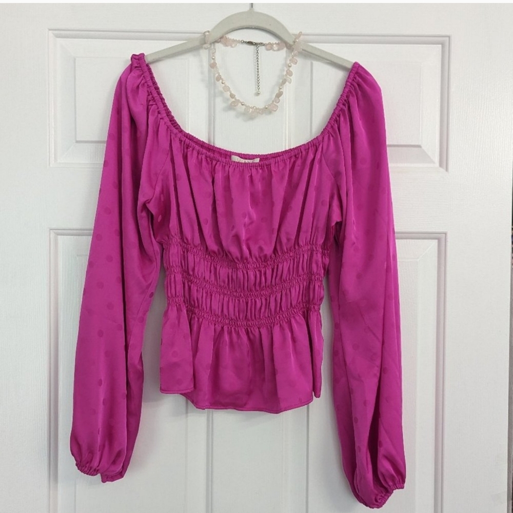 Wayf PINK "Dawn" Color pattern: magenta dots, Long Sleeve, perfect for Spring - Picture 4 of 11